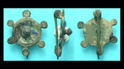 Brooch, Disc Type with Peripheral Lugs, Enameled, c. 2nd Cent AD